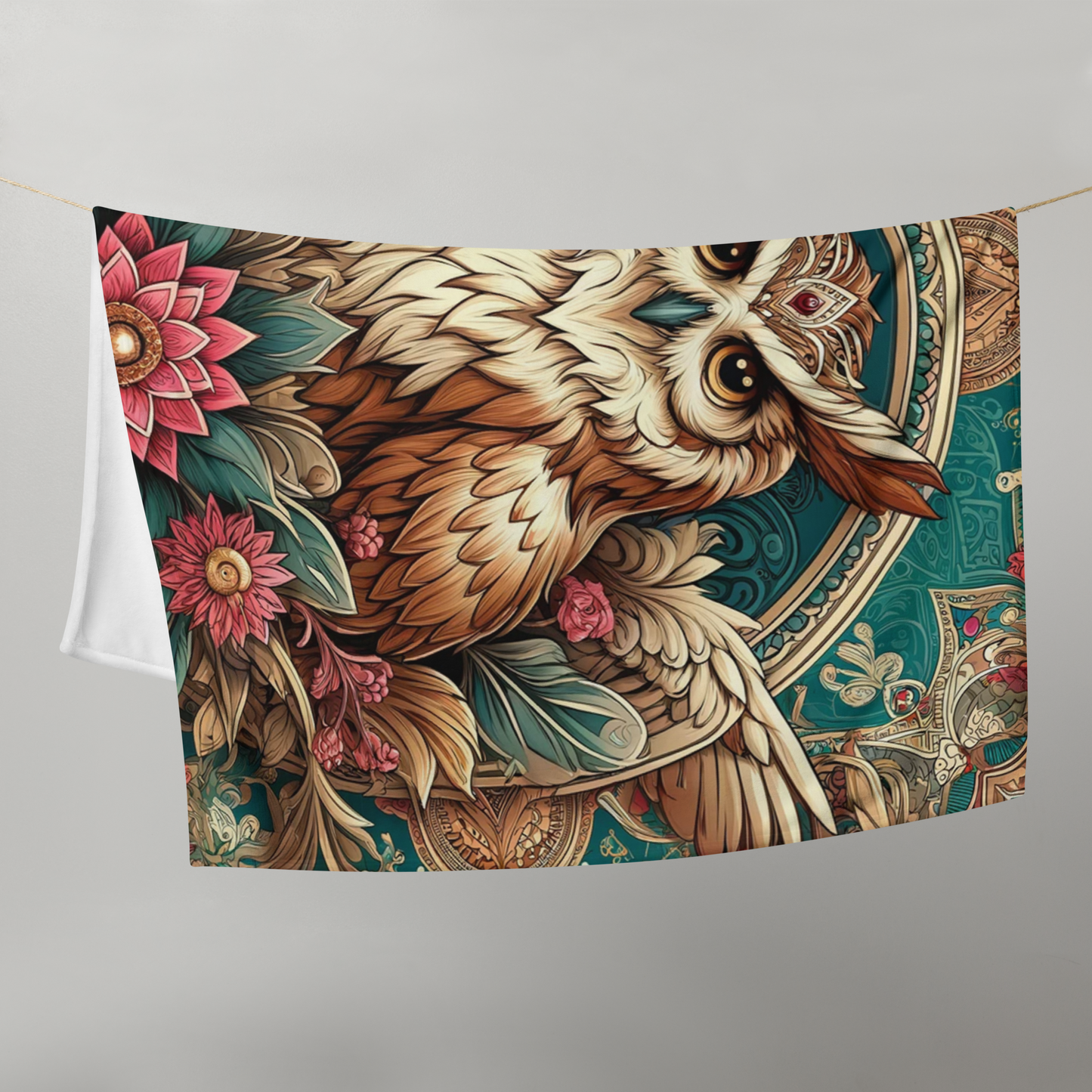 Whispering Wilderness Throw Blanket - Eagle Owl