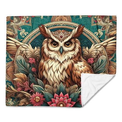 Whispering Wilderness Throw Blanket - Eagle Owl