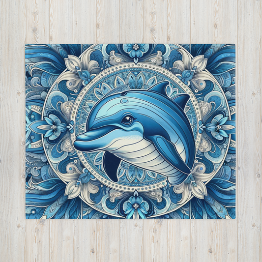 Whispering Wilderness Throw Blanket - Dolphin