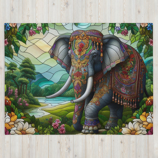 Prismatic Beasts Throw Blanket - Elephant