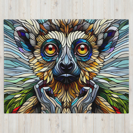 Prismatic Beasts Throw Blanket - Lemur