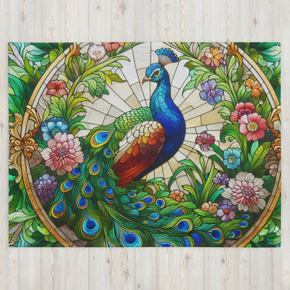 Prismatic Beasts Throw Blanket - Peacock