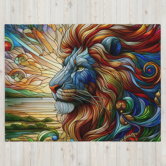 Prismatic Beasts Throw Blanket - Lion