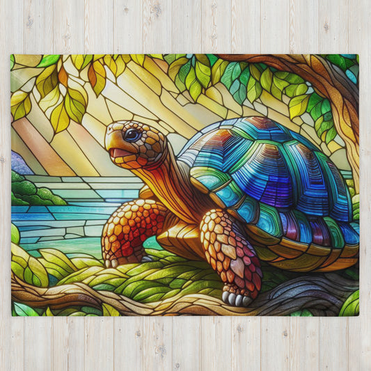 Prismatic Beasts Throw Blanket - Turtle