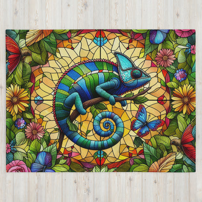 Prismatic Beasts Throw Blanket - Chameleon