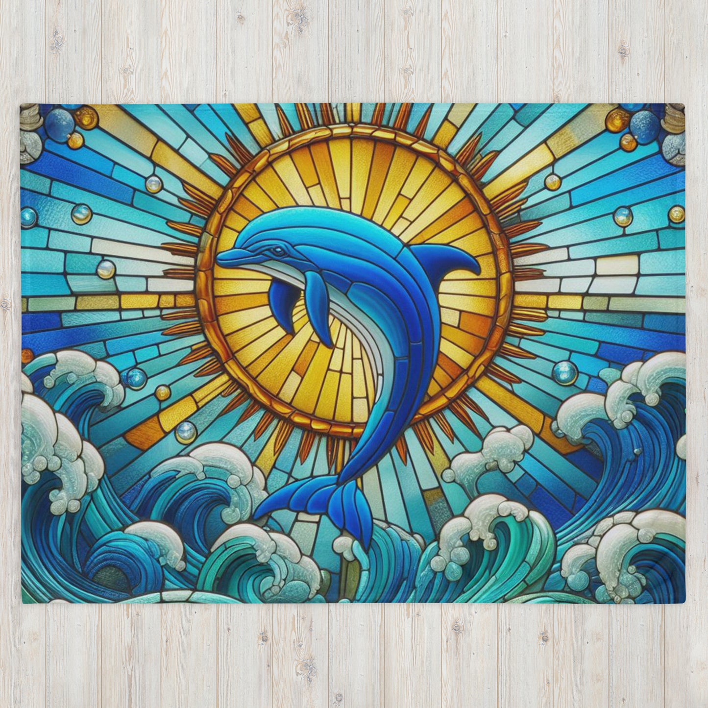 Prismatic Beasts Throw Blanket - Dolphin