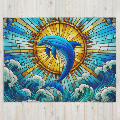 Prismatic Beasts Throw Blanket - Dolphin
