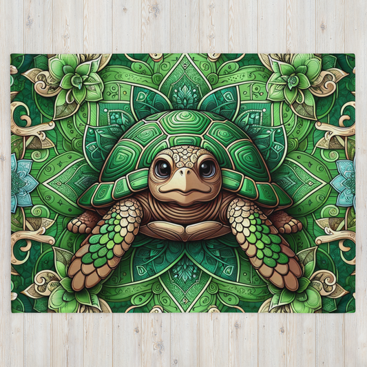 Whispering Wilderness Throw Blanket - Turtle