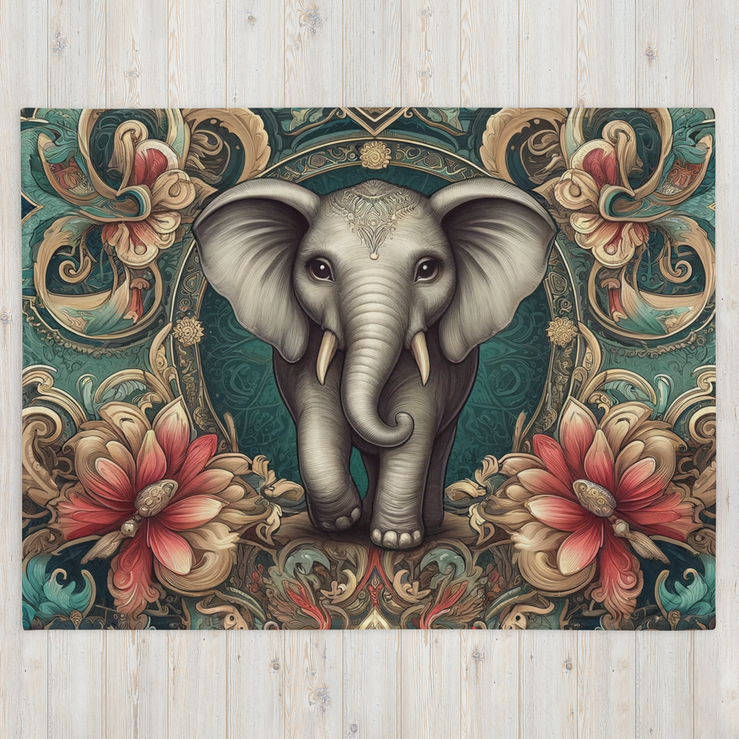 Whispering Wilderness Throw Blanket - Elephant