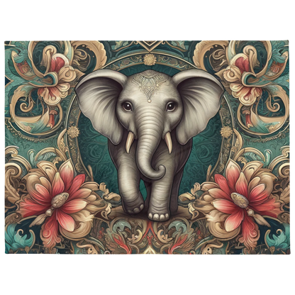 Whispering Wilderness Throw Blanket - Elephant