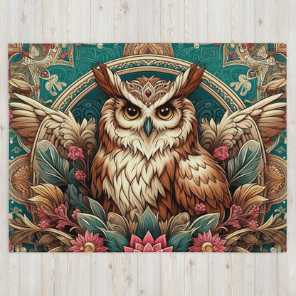Whispering Wilderness Throw Blanket - Eagle Owl