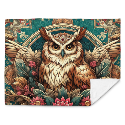 Whispering Wilderness Throw Blanket - Eagle Owl